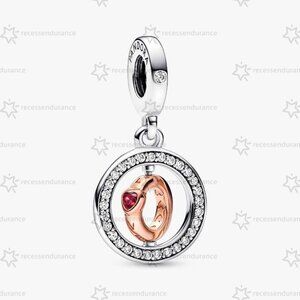 Pandora Two-tone Spinning Love Message Dangle Charm